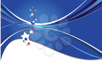 Royalty Free Clipart Image of a Blue Background With Stars