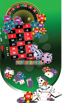 Royalty Free Clipart Image of Casino Elements