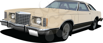 Royalty Free Clipart Image of an Old Sedan