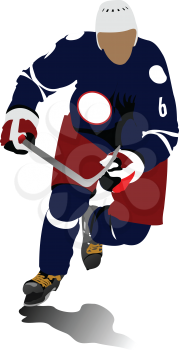 Royalty Free Clipart Image of a Hockey Player