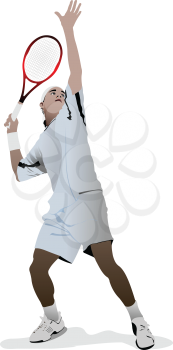 Royalty Free Clipart Image of a Tennis Player