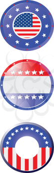 Royalty Free Clipart Image of American Flag Badges