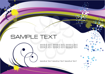 Royalty Free Clipart Image of a Background With Purple Yellow Black and White
