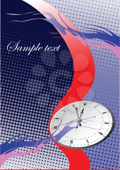 Royalty Free Clipart Image of a Clock With Space 