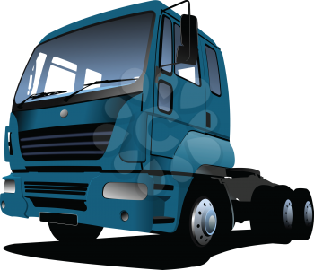 Vector illustration of blue  truck