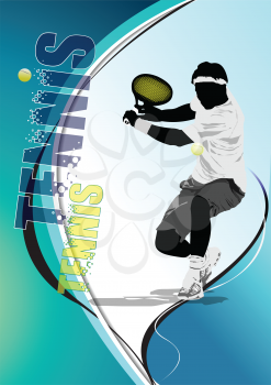 Eps10 Tennis player poster. Colored Vector eps 10 illustration for designers
