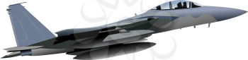 Combat aircraft. Colored vector illustration for designers