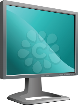 Flat computer monitor. Display. Vector illustration