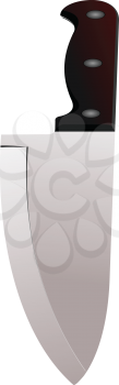 Stainless steel kitchen knife vector illustration