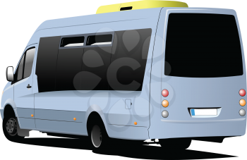 City and Tourist minibus. Vector illustration