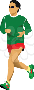 The running people. Vector illustration