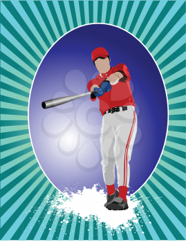
Baseball player poster. Vector illustration