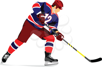 Ice hockey player. Vector illustration 