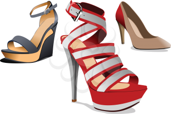 Fashion woman shoes. Vector illustration