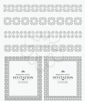 Collection of Ornamental Rule Lines and frames in Different Design styles. Vector illustration