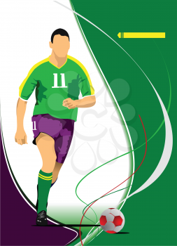 Soccer player poster. Vector illustration