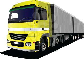 Vector illustration of yellow truck. 