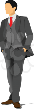 Young handsome man. Businessman.Vector illustration