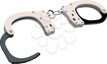 Color illustration of closed-open  handcuffs