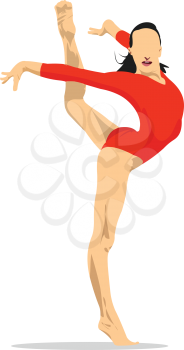 Rhythmic girl gymnastics. 3d vector illustration