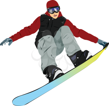 Snowboard  man silhouette. Vector 3d illustration
