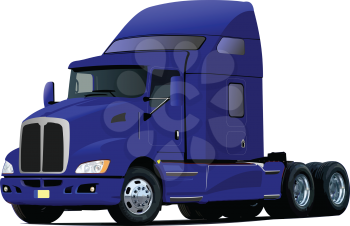 Vector illustration of blue  truck. Lorry. 3d vector illustration