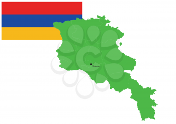 Armenis flag and map, vector illustration