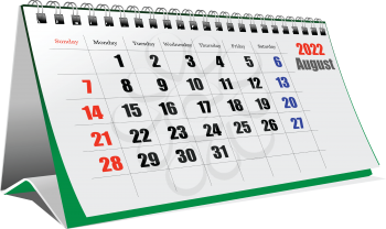 Vector 3d illustration of desk calendar.