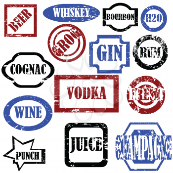Royalty Free Clipart Image of Alcohol Stamps