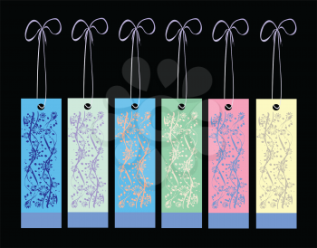 Royalty Free Clipart Image of a Set of Bookmarks