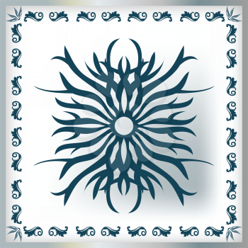 Royalty Free Clipart Image of a Decorated Tile