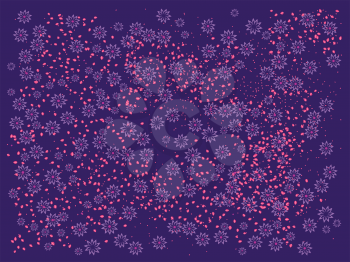 Royalty Free Clipart of a Purple and Pink Floral Background