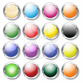 Royalty Free Clipart Image of a Collection of Glass Buttons