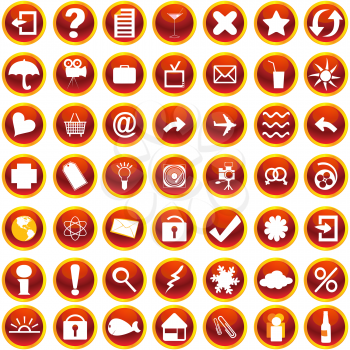 Royalty Free Clipart Image of a Web and Internet Icons