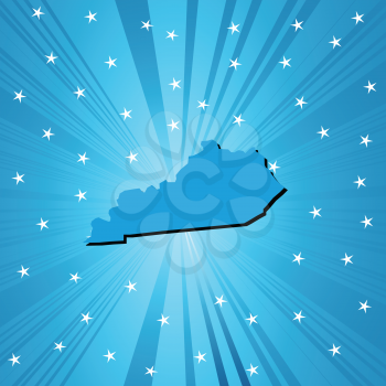 Blue  Kentucky map, abstract background for your design