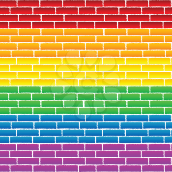 Rainbow texture on a wall