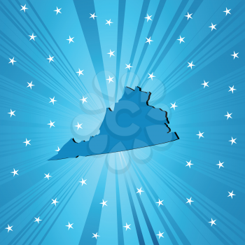 Blue Virginia map, abstract background for your design