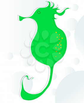 Background skecth of a stylized sea horse