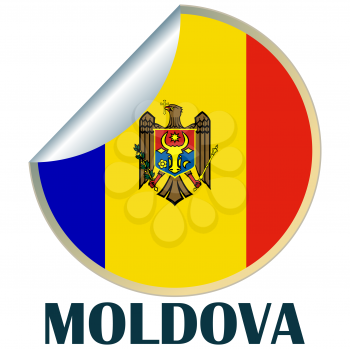 Sticker with flag of Moldova