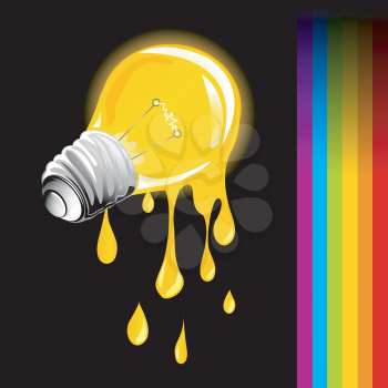 Draining light bulb and rainbow