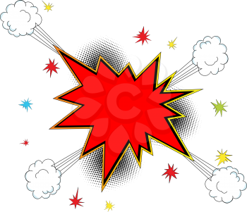 Pop art,  comic style explosion icon with room for text. Abstract art. Isolated and grouped objects
