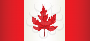 Flag of Canada with maple leaf 