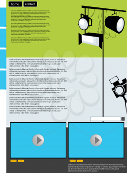 Visual art web page layout with preview screen