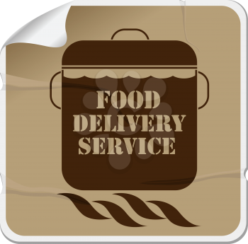 Food delivery sticker, isolated object over white background