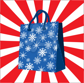Wintersales shopping  bag with snowflakes silhouettes design 