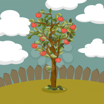 Illustration of a apple tree 