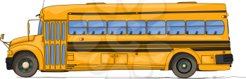School bus cartoon against white background