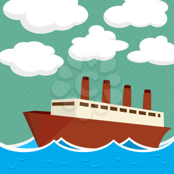 Steam ship illustration