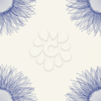 Seamless florall pattern with sunflower sketch