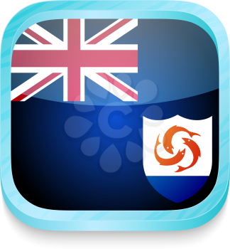 Smart phone button with Anguilla flag